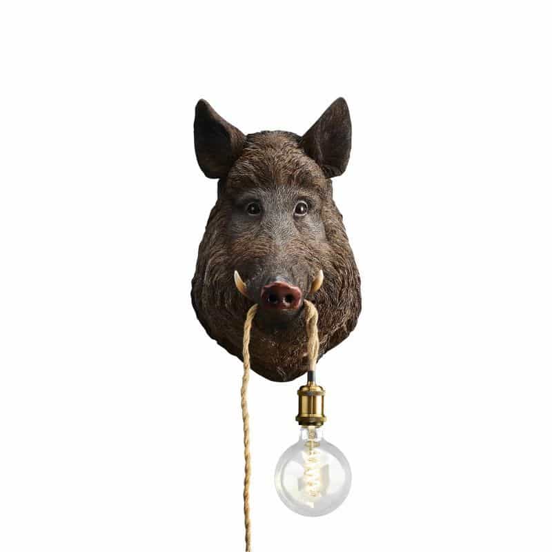 Wandleuchte WILLY Polyresin Braun E27 30x33,5x50cm