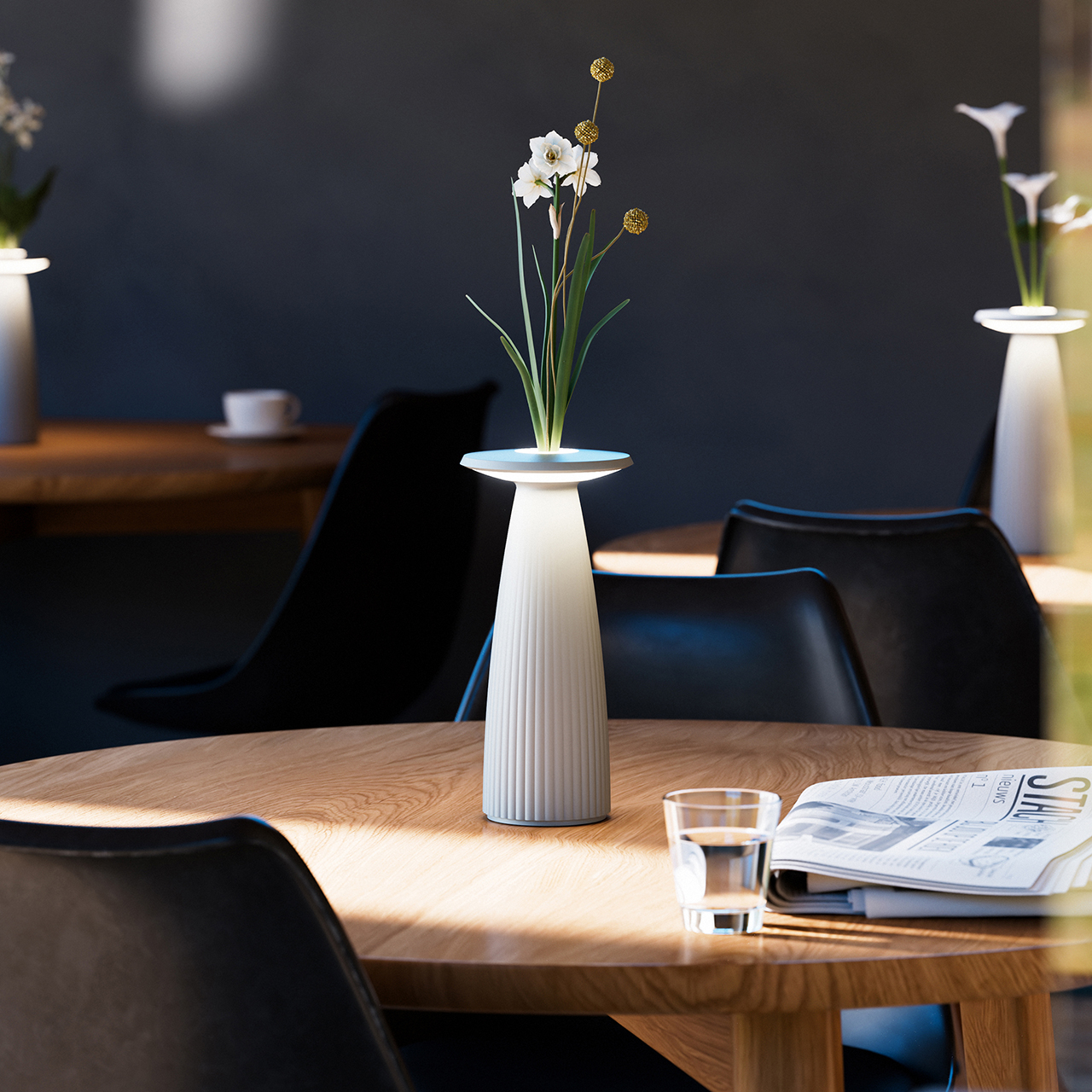 LED Akku-Tischleuchte NUFLAIR Aluminium Nebelgrau 2,2W 170lm 2200K/2700K Flex Dim IP54 5,8x5,8x24cm  LED Akku-Tischleuchte NUFLAIR Aluminium Nebelgrau 2,2W 170lm 2200K/2700K Flex Dim IP54 5,8x5,8x24cm