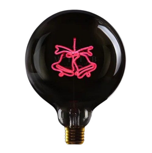 LED Globebirne mit Designzug CHRISTMAS BELLS G125 E27 2,5W 12,5x12,5x17,2cm