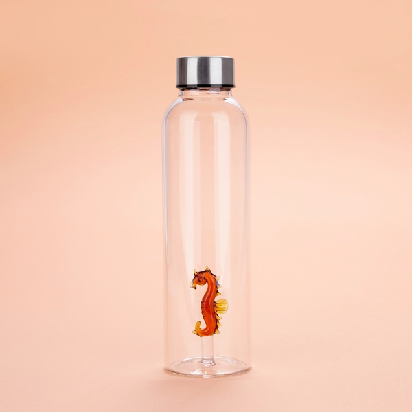 Flasche ATLANTIS SEA HORSE Glas 500ml 6,5x6,5x23cm Flasche ATLANTIS SEA HORSE Glas 500ml 6,5x6,5x23cm