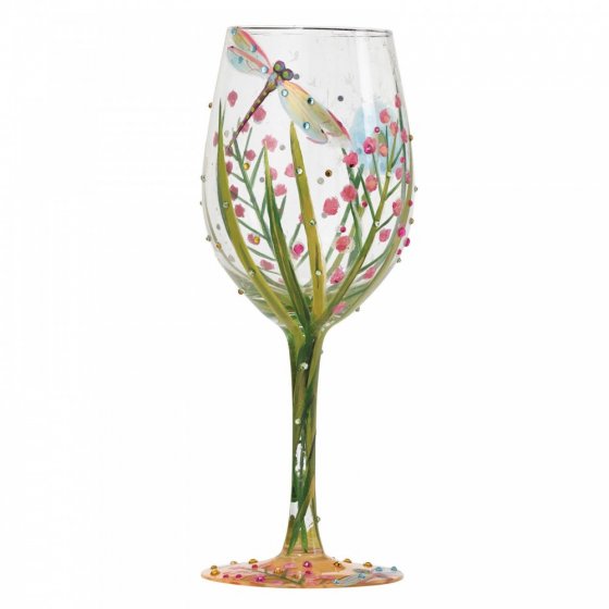 Weinglas DRAGONFLY Libelle by Lolita handbemalt Unikat 444ml  8,5x8,5x22,5cm