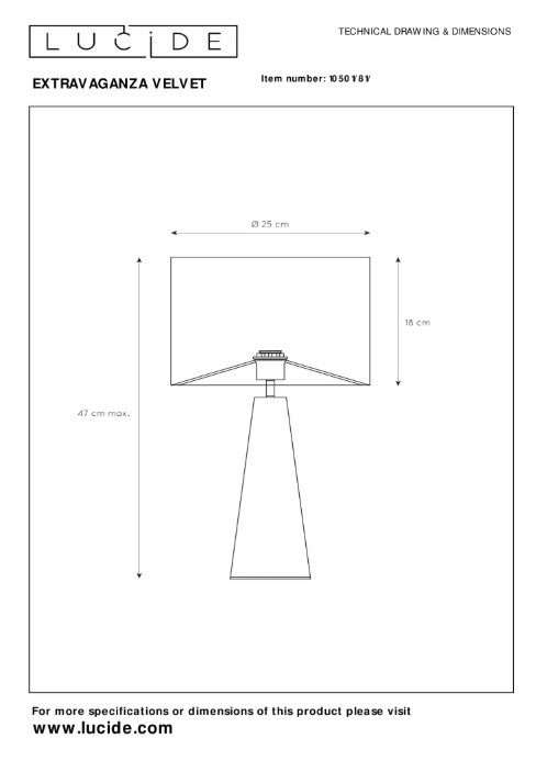 Draw-Dimo9p6EoRosFJdI Tischleuchte EXTRAVAGANZA VELVET Leinen Metall E14 30x30x50cm