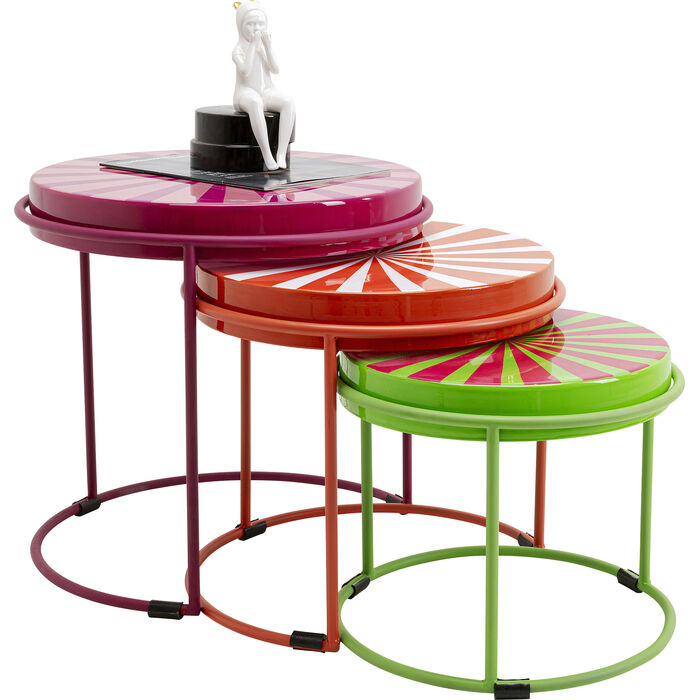 Beistelltisch 3er-Set GOOD VIBES Stahl 48,5x48,5x46cm Beistelltisch 3er-Set GOOD VIBES Stahl 48,5x48,5x46cm