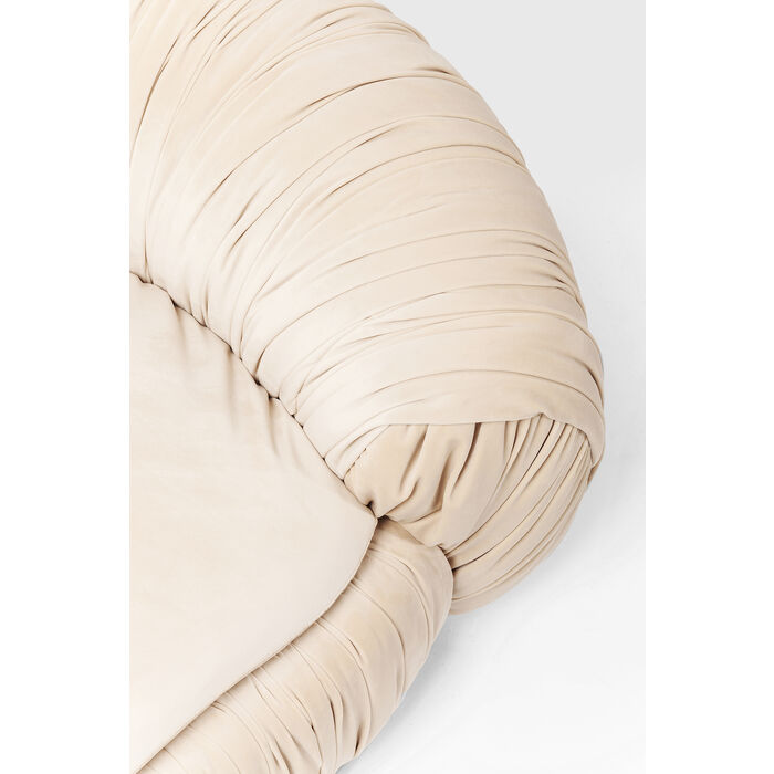9F3TuUm6IyOX5y 2-Sitzer-Sofa PERUGIA Samtoptik Edelstahl Creme Gold 195x119x56cm