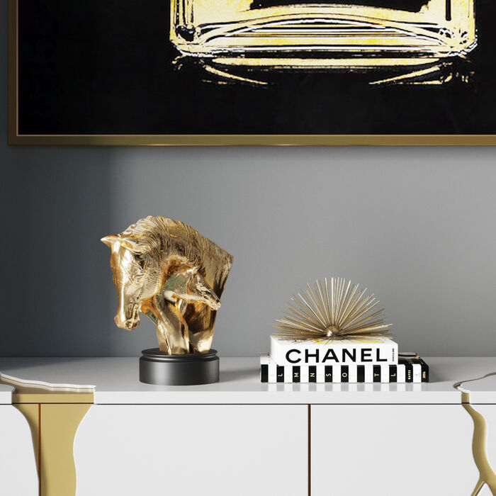 61822_1 Dekofigur SPIRIT LOVE HORSE Gold 29cm