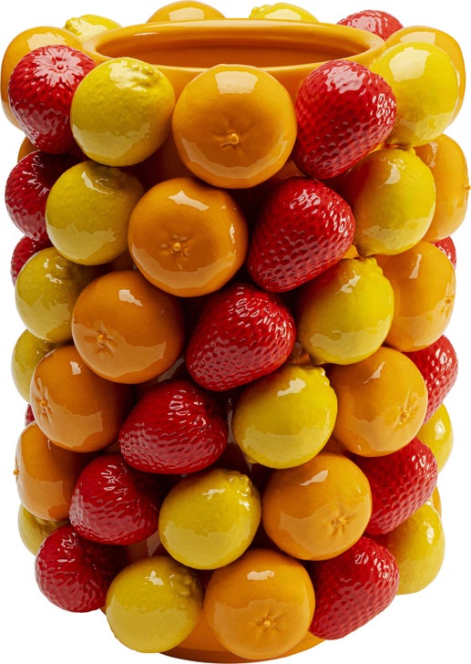 Vase FRUIT PARADE Porzellan handgefertigtes Unikat 23x23x33cm