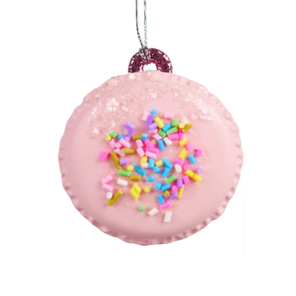 Weihnachtshänger MACARON Kunststoff Pink 6x2,5x6cm