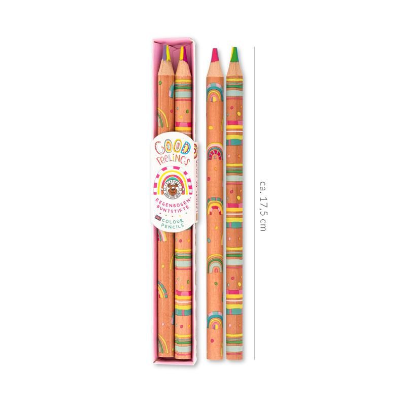 3Q4QhKVGfeoI6t GOOD FEELINGS Regenbogen-Buntstifte 2er Geschenkset 0,9x17,5cm