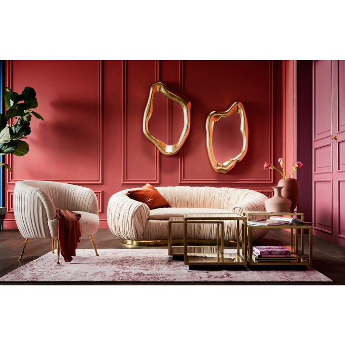 4lGPY8g3OrGsKk 2-Sitzer-Sofa PERUGIA Samtoptik Edelstahl Creme Gold 195x119x56cm