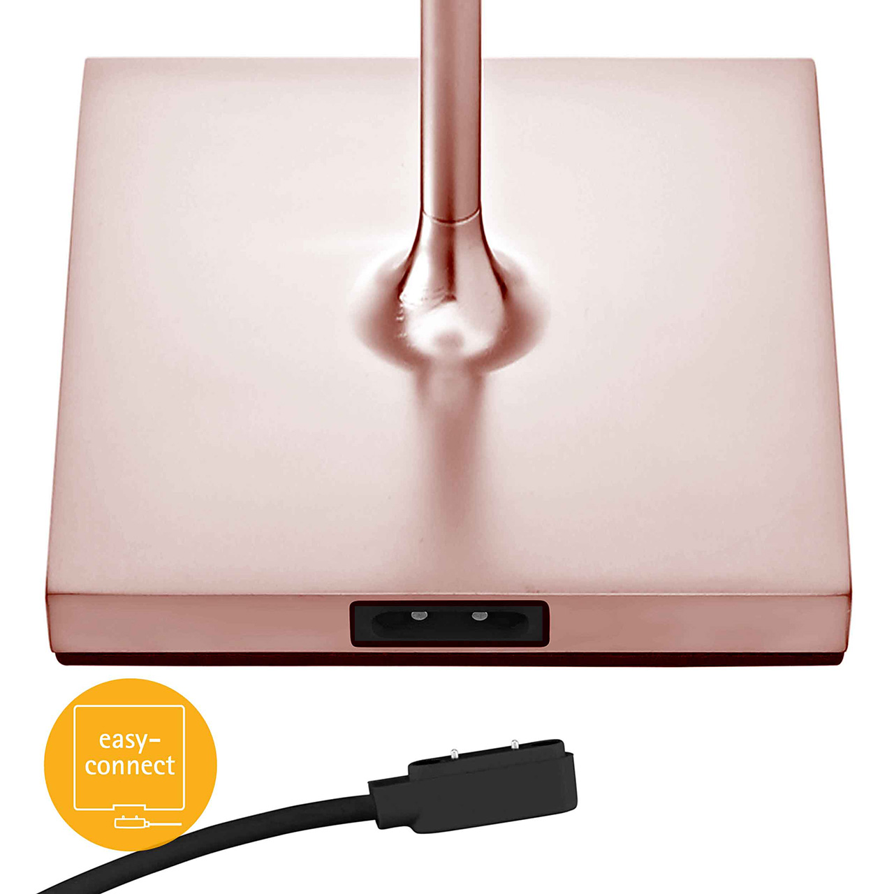 61741_4 LED Akku-Tischleuchte NUINDIE Metall Roségold 2,2W 168/197lm 2200K/2700K Flex Dim IP54 10x10x38cm