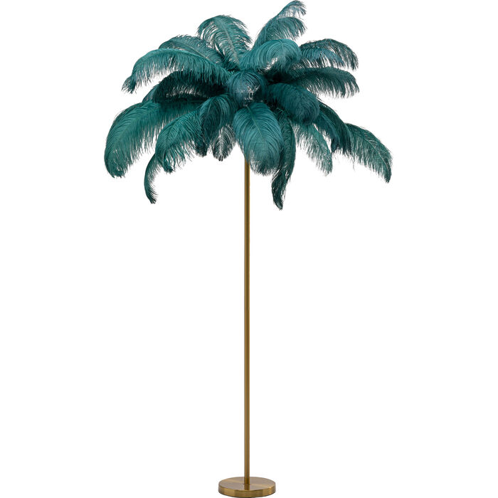 35V2iNpFVkVHbc Stehleuchte FEATHER PALM Straußenfeder Grün E27 65x65x165cm