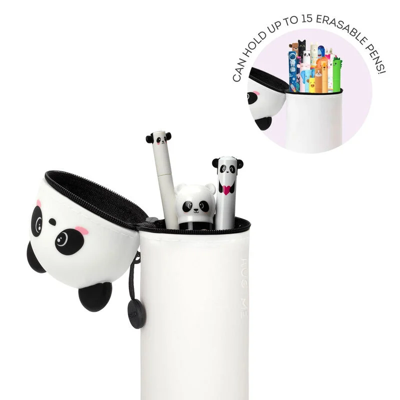 2-in-1-Federmäppchen aus Silikon - Kawaii - Panda