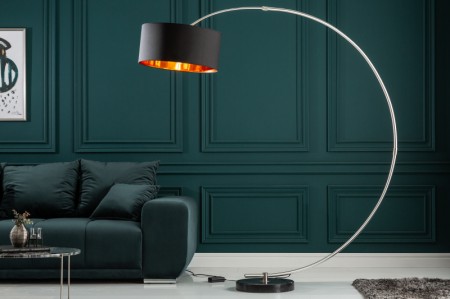 Stehleuchte PYTHON Schwarz/Gold mit Dimmer 50x137x190cm