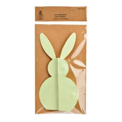 10042096_3_400x400 Deko Figur HONEYCOMB HASE Papier Pappe Grün 11x11x20cm
