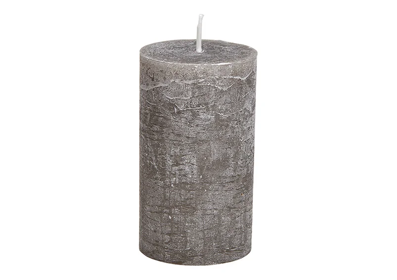 JPGK79tC8gRuRfE3 Kerze Wachs Taupe 6,8x12x6,8cm