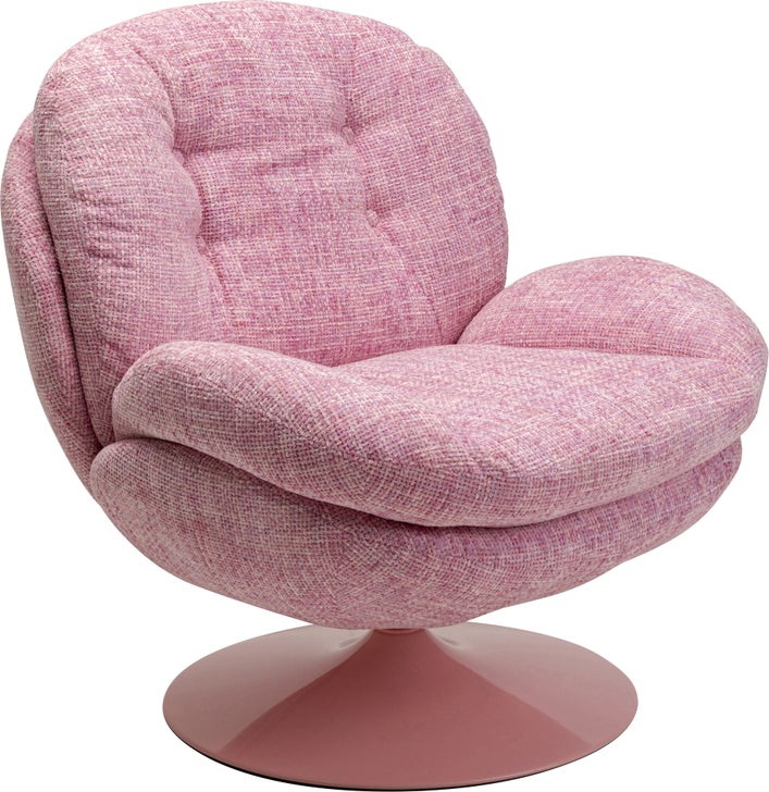 Sessel COSY Strukturstoff Stahl Pink drehbar 89x84x86cm