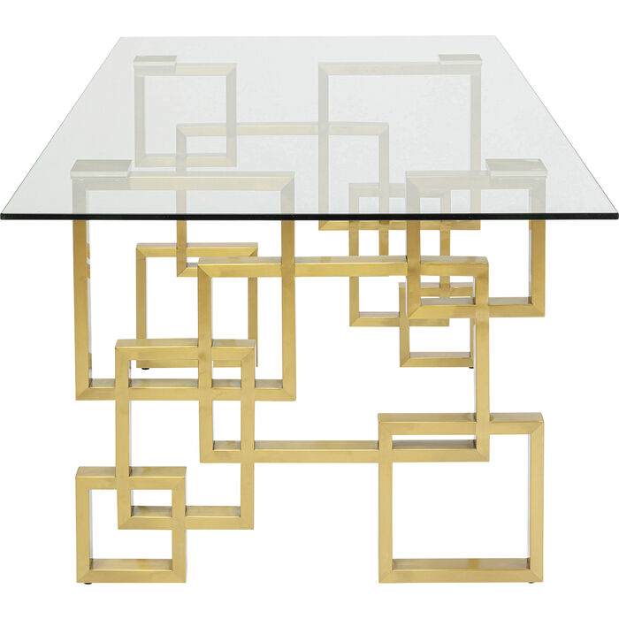 712PCjVde2Iv85 Tisch BOULEVARD ESG-Sicherheitsglas Gold 75x100x200cm
