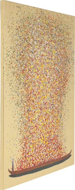3f909afb9028da4df8b06aa8e7cb052732b4479f Bild Touched Flower Boat Gold Rot 80x100cm