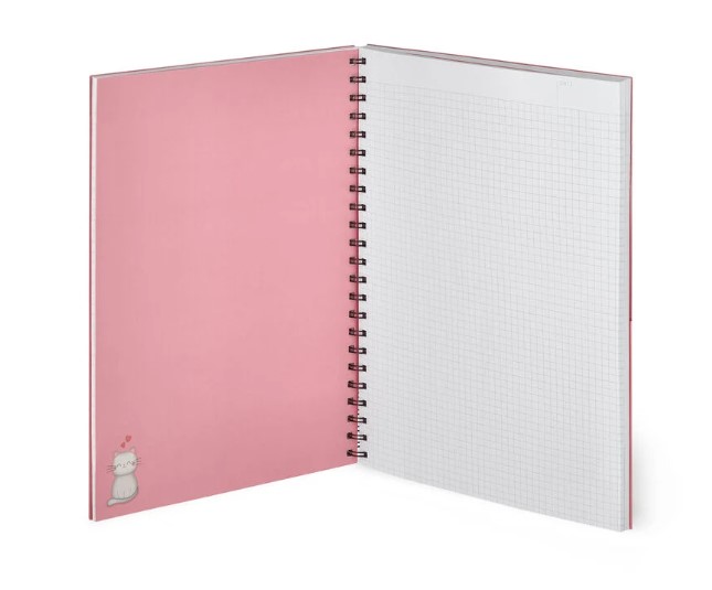 3lIXLXXhxNRu4p 3-in-1 Notebook mit Spiralbindung - Maxi A4 - 22x29,5cm 204 Seiten Meow Kitty Katze