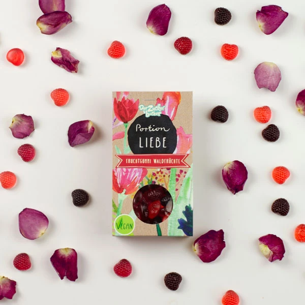 Veganer Naschbeutel PORTION LIEBE Waldfrüchte-Mix 86g