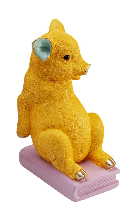 KARE-56708-master-a-700x700 Deko Buchstütze PIG PARTY Polyresin Pink Gelb handgearbeitet Unikat 15x12,8x29,5cm