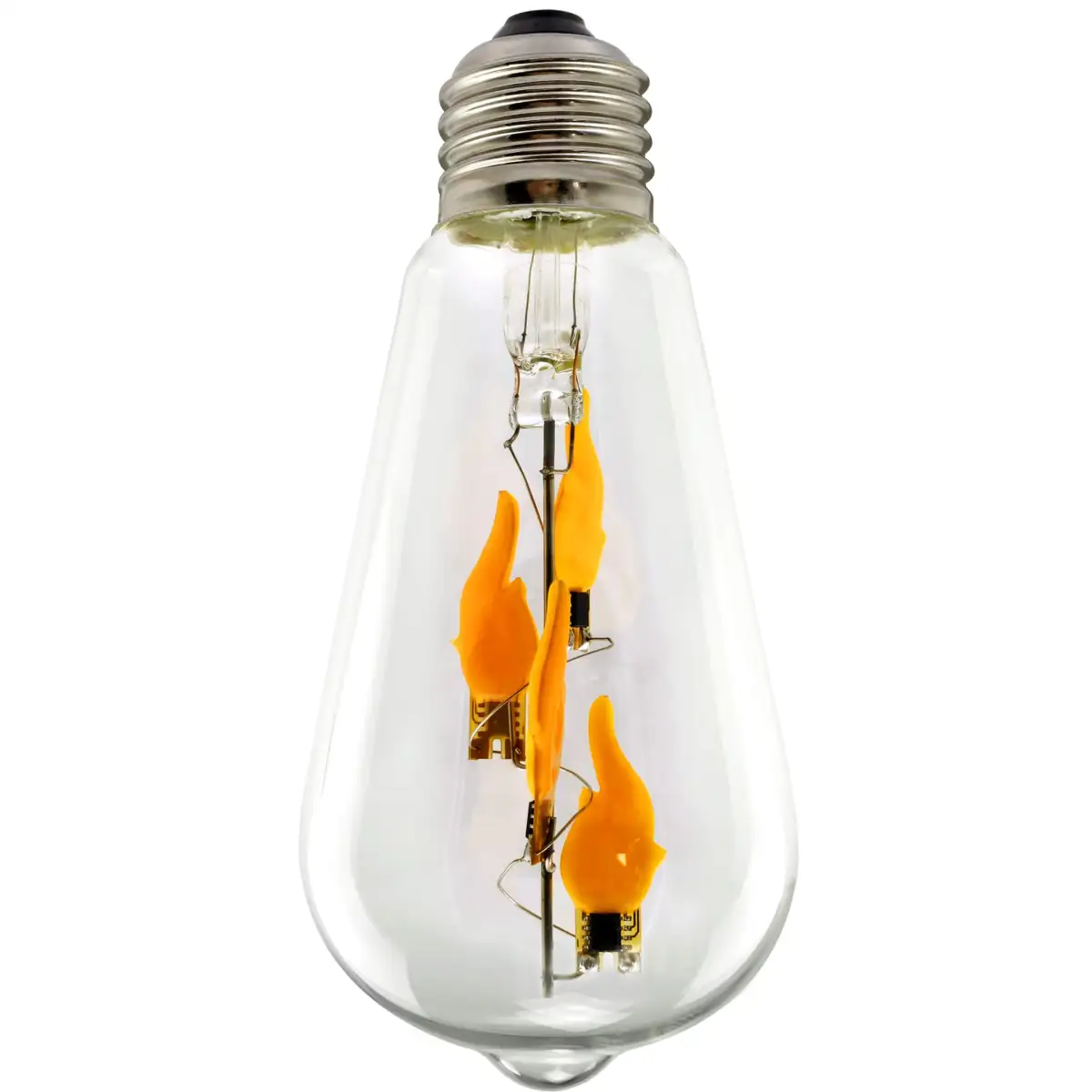 LED Filament Leuchtmittel BIG FIRE FLAME DOWN Rustika Klar E27 0,8W 1800K 60lm 6,5x6,5x14,5cm