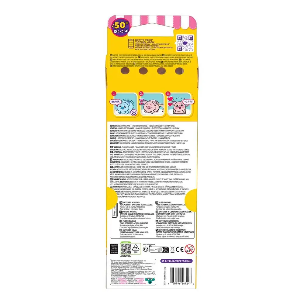 Interaktive Little Live Pets NEE DEES 3er-Pack Candy-Serie S2 30,5x10,2x5cm