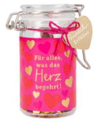Einmachglas WUNSCHERFÜLLER Geldgeschenk 4,5 x 7 x 8,5 cm