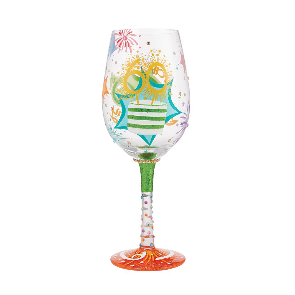 Weinglas HAPPY 60TH BIRTHDAY by Lolita handbemalt Unikat 444ml 8,5x8,5x22,5cm Weinglas HAPPY 60TH BIRTHDAY by Lolita handbemalt Unikat 444ml 8,5x8,5x22,5cm