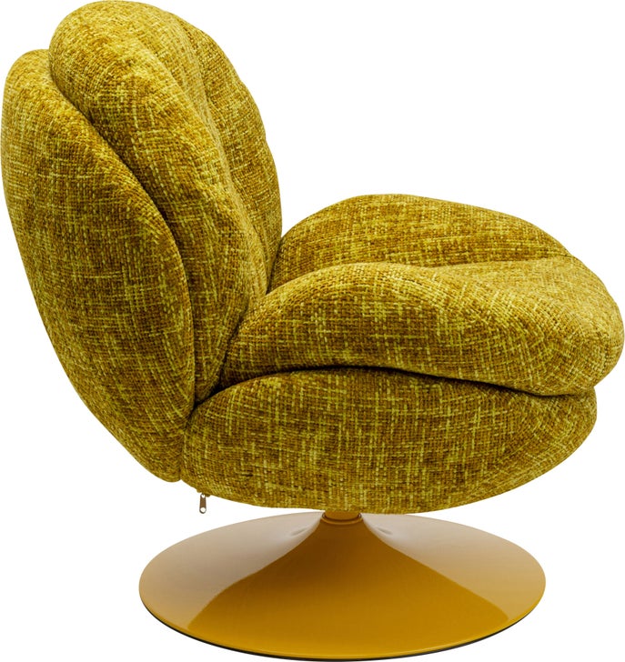 Sessel COSY Strukturstoff Stahl Gelb drehbar 89x84x86cm