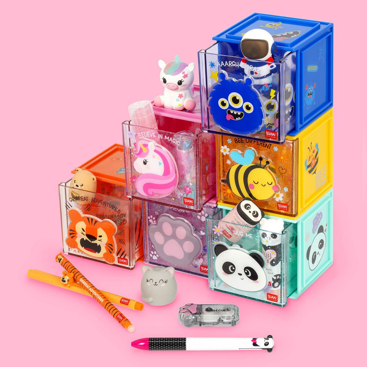 Erweiterbare Schreibtischbox - Cutie Cube TIGER