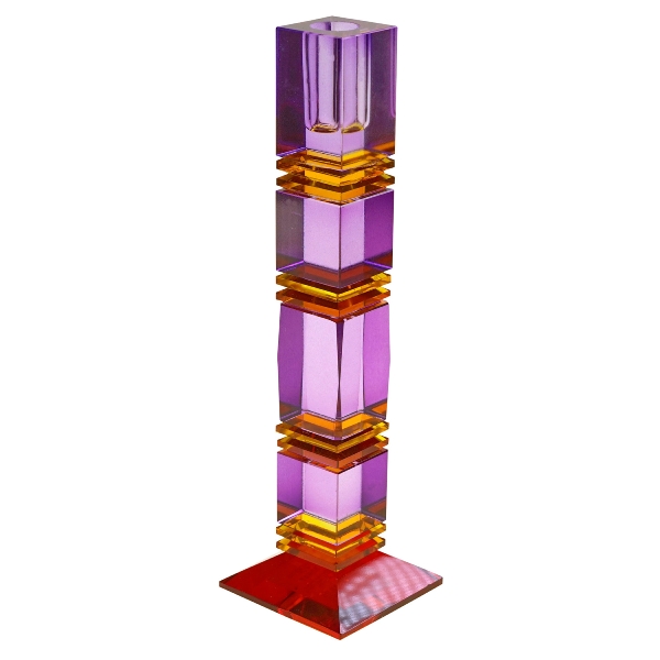 Kerzenleuchter FANCY CRYSTAL II Glas Lila 10x10x33cm
