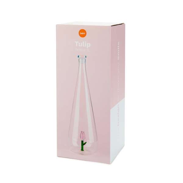Flasche BOTANICAL TULIP Glas handgemacht 1L 10x10x30,5cm