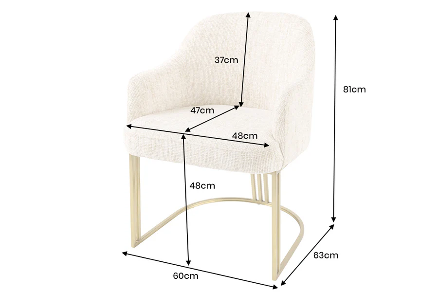 Stuhl EXTRAVAGANCIA Champagner mit Armlehnen 81x60x63cm