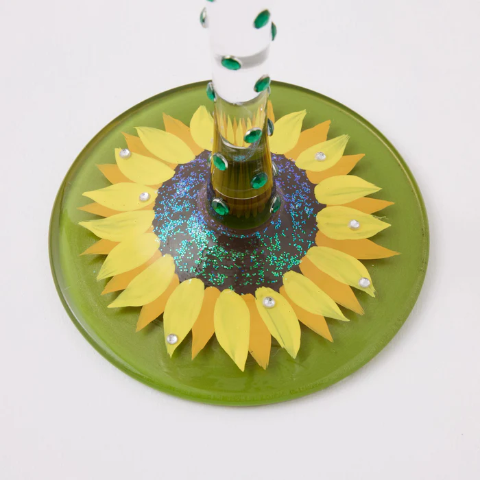 Weinglas SUNFLOWER by Lolita handbemalt Unikat 22,5x8,5x8,5cm Weinglas SUNFLOWER by Lolita handbemalt Unikat 22,5x8,5x8,5cm
