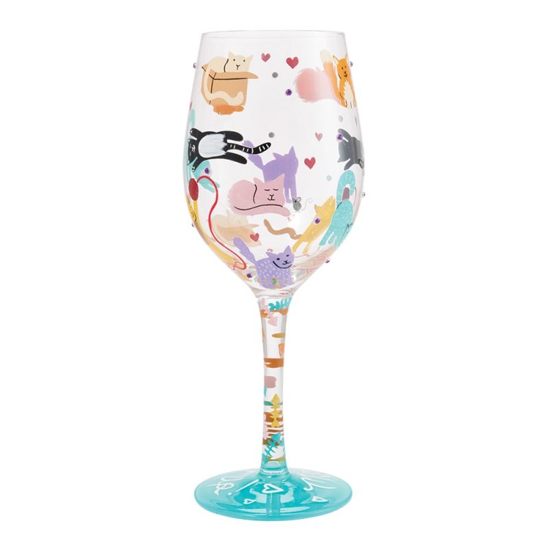 Weinglas MEOW IT UP by Lolita handbemalt Unikat 444ml 8,5x8,5x22,5cm Weinglas MEOW IT UP by Lolita handbemalt Unikat 444ml 8,5x8,5x22,5cm
