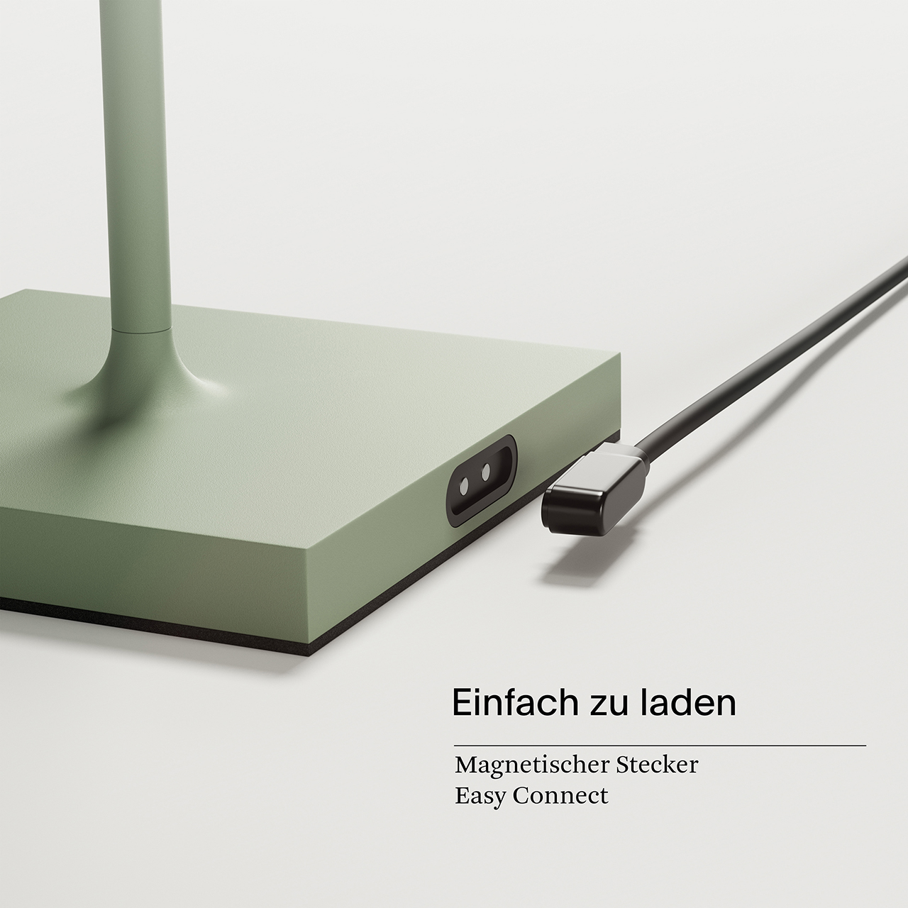 LED Akku-Tischleuchte NUINDIE Aluminium Salbeigrün 2,2W 168/197lm 2200K/2700K Flex Dim IP54 10x10x38cm