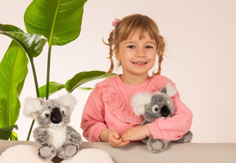 Koala sitzend grau handgefertigt 10x12x18cm