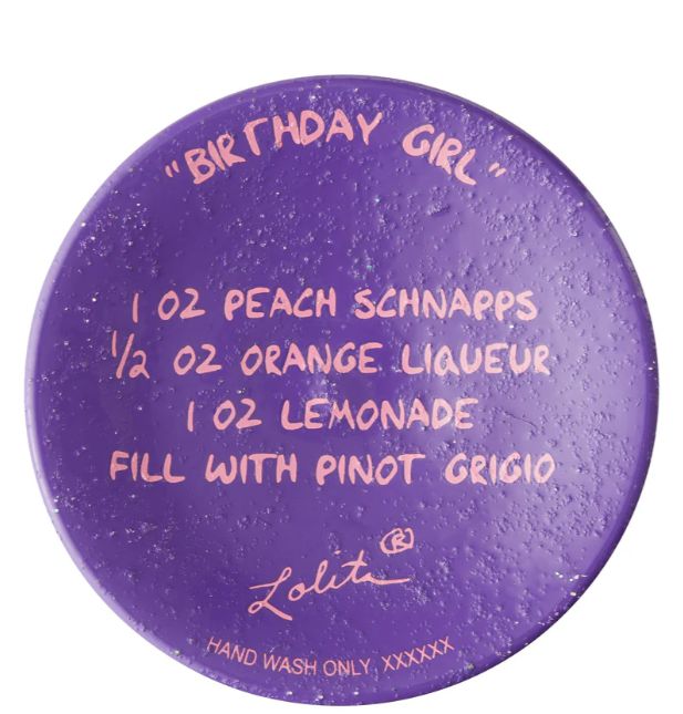 Weinglas BIRTHDAY GIRL by Lolita handbemalt Unikat 22,5x8,5x8,5cm