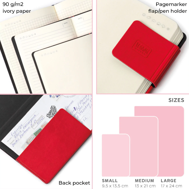 10AX2D5zgQZncbC Liniertes Notizbuch - Medium - My Notebook 13x21cm 192 nummerierte Seiten Bougainvillea Pink