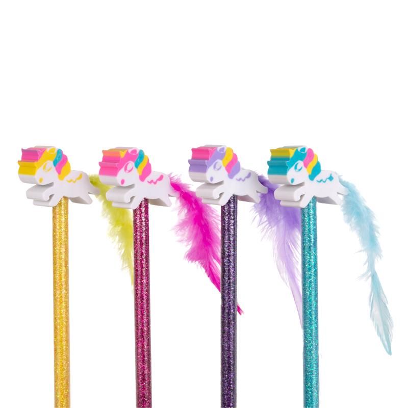 3loFG79DBknnCO DREAMLAND Bleistift & Einhorn-Radiertopper mit Federschweif