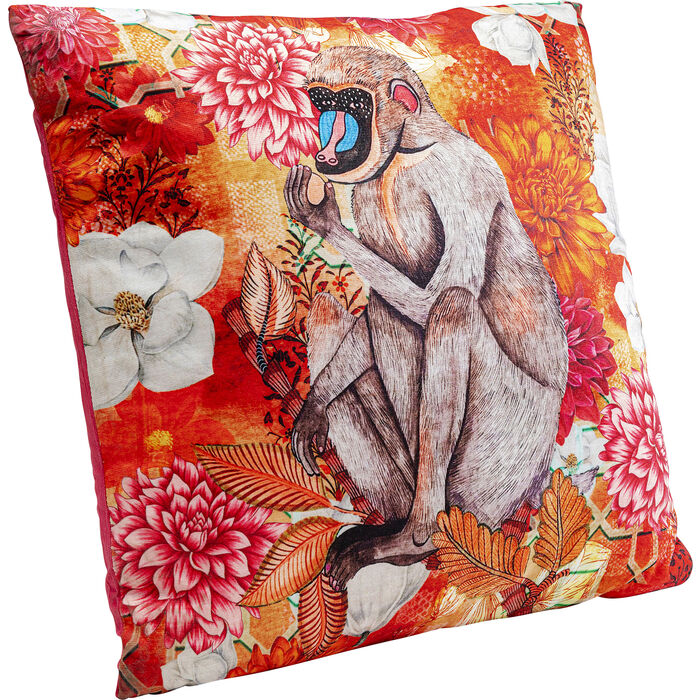Kissen JUNGLE MONKEY Rot 43x43x5cm