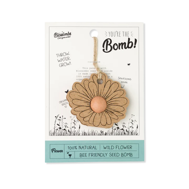 Anhänger Blume-Karte YOU'RE THE BOMB mit 1 Samenbombe