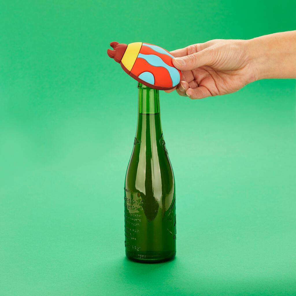 Flaschenöffner THE BEETLES Gelb Silikon Metall Magnetisch 5,5x3x9cm