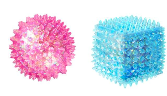 FEEL GOOD 2er Set Anti-Stress Glitzer Shapes Maltose Pink & Blau 9,5x4,5x17,5cm