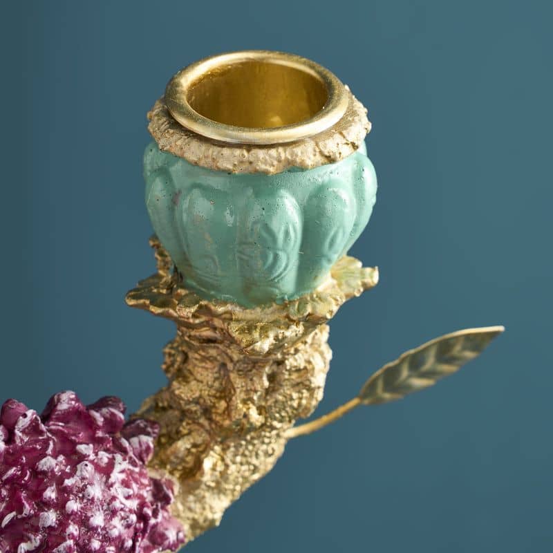 Kerzenleuchter VÖGELCHEN Polyresin mehrfarbig 22x12x20cm