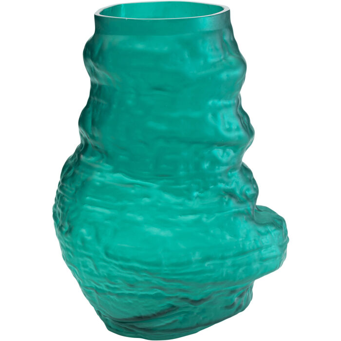 Vase Enrique Türkis mundgeblasen Unikat 46,5x34x27cm