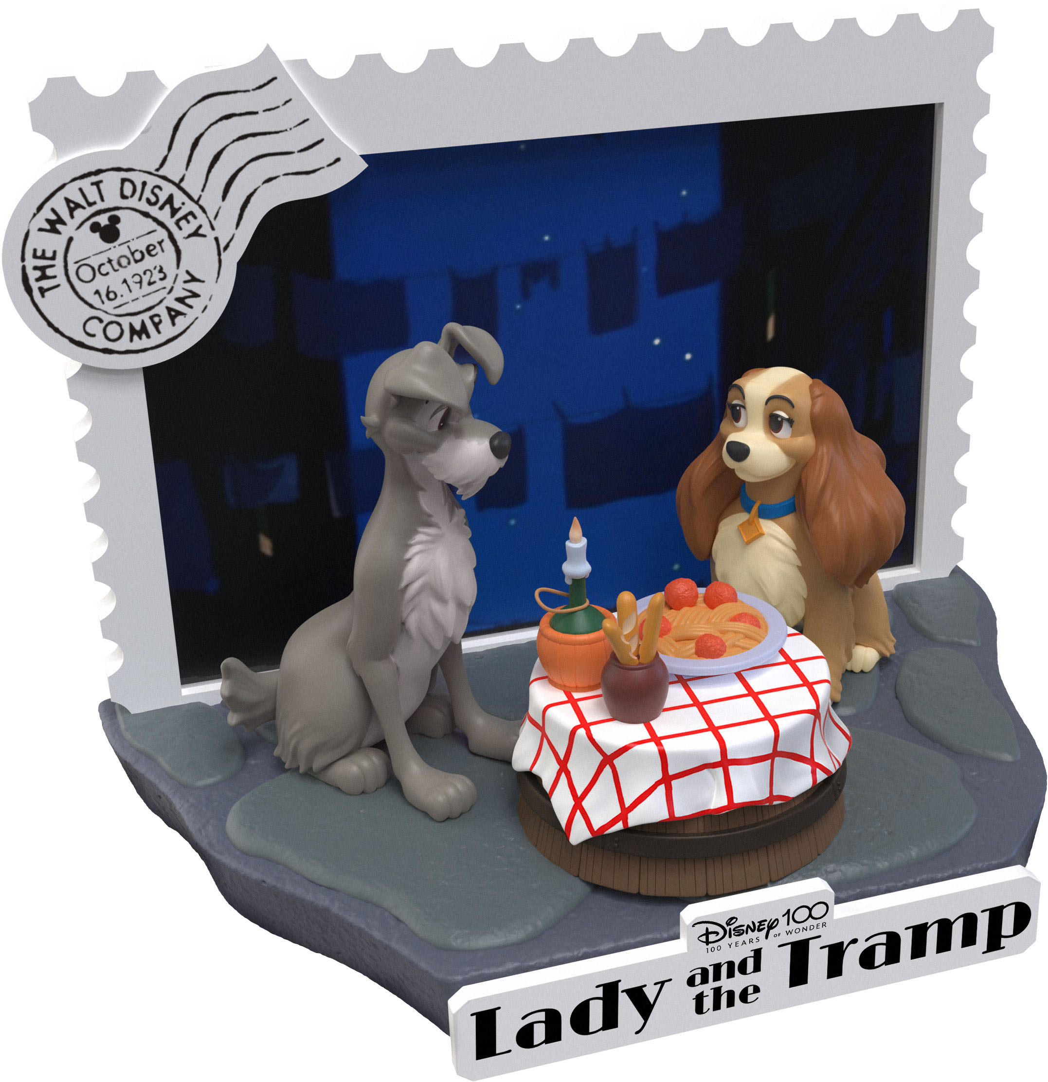 59Ev7I96jWixt1 Disney 100 Years of Wonder D-Stage Diorama "Lady And The Tramp - Susi & Strolch" 11,8cm