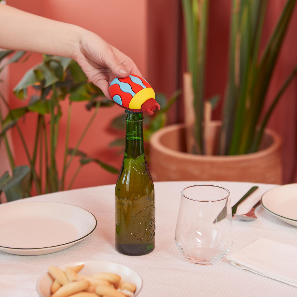 Flaschenöffner THE BEETLES Gelb Silikon Metall Magnetisch 5,5x3x9cm