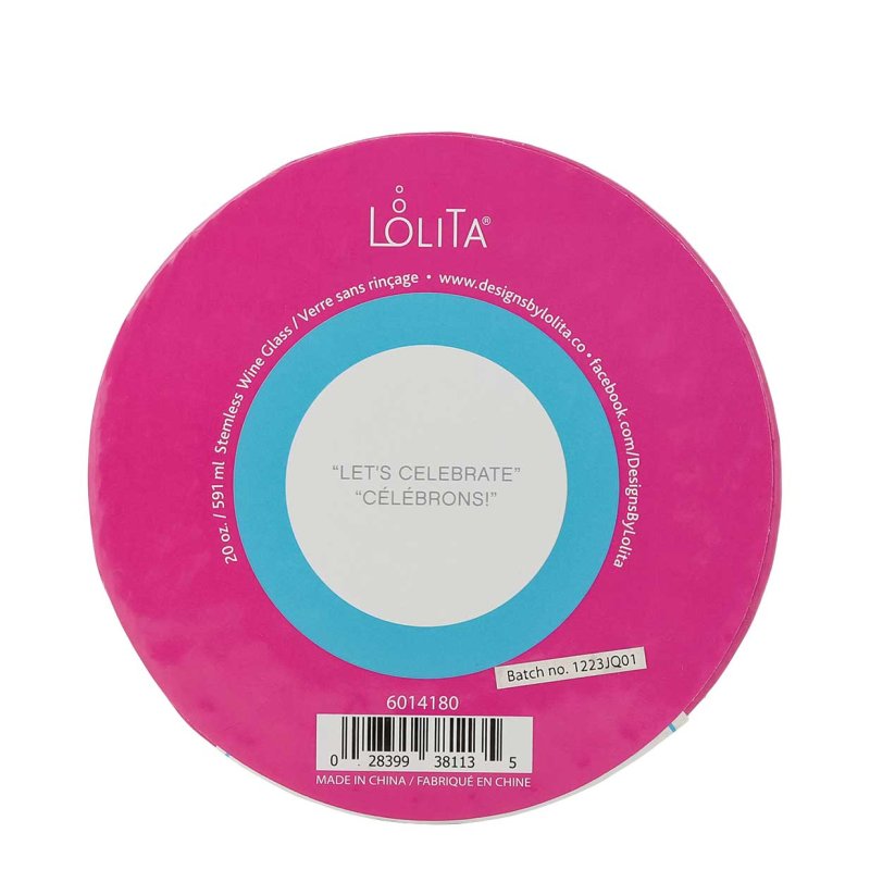Weinglas LET'S CELEBRATE by Lolita handbemalt Unikat 592ml 9,5x9,5x12,5cm Weinglas LET'S CELEBRATE by Lolita handbemalt Unikat 592ml 9,5x9,5x12,5cm